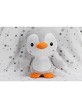 Bubble Blanket - 80 X 110 - Coral Flecce + Plush Toy Pinguin - Gray