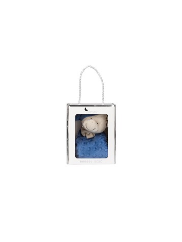 Doudou - 28X17 - In Gift Box - Mod. Bear With Hat - Navy Blue