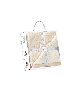 Manta Disney Grabada Beige