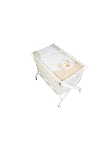 Minicuna Conejito árbol con Textil Blanco y Beige