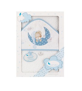 Bath Capes White Blue Sleeping Bear