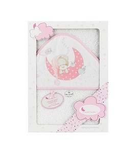 Bath Cape Pink Sleeping Bear