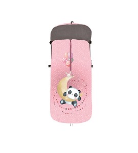 Universal Footmuff Watertight 46X105 Cms - Coral Fleece - Pink Panda Moon