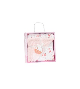 Bubble & Lamb Blanket - Paratrooper Pink