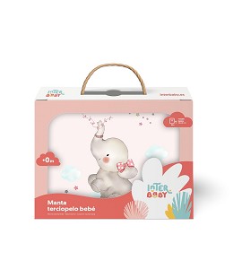 Manta Raschel Elefante Rosa