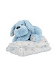 Set: Cardboard House to colour, blanket and Blue Dog Plush