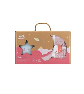 Set Blanket Bubble & led lamp - Dusty Pink