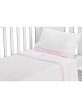 Bedding Set in Coral Flecce For Cot + Brush and Comb - Mod. Bear Sleeping White&Pink