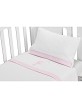 Bedding Set in Coral Flecce For Cot + Brush and Comb - Mod. Bear Sleeping White&Pink
