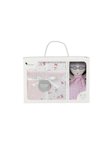 Bubble & Lamb Blanket with Dou dou - Pink Paratrooper