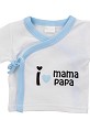 Set 5 Pcs(Shirt+Pants+Gloves+Bib+Socks)For New Born (0-6Months)-100%Cotton-Mod. Mama Papa- Blue