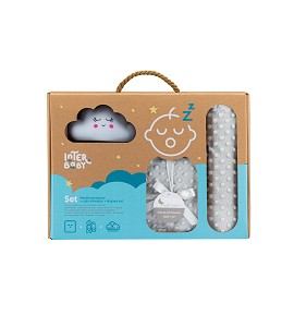 Set Blanket Bubble, antiroll Cushion & led Lamp - Gray