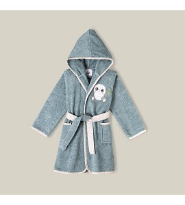 Children's Bathrobe Panda Blue T.2-4