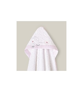 Bath Cape White & Pink...
