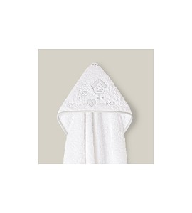 Bath Cape White & Grey Mon...