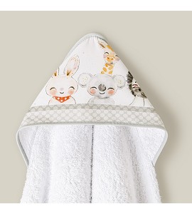 Bath Cape White & Grey...