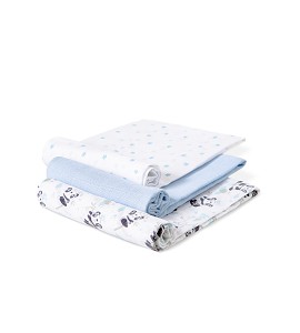 Pack de 3 Gasas Panda  Azul