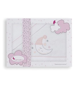 Sábanas Coche Luna Blanco Rosa