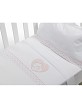 3 Pcs Bedding For Crib(Sheet106X82+Fitted S. 85X55X9+Case50X30)Cotton - Mod. Corazon O. - W/Pink