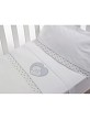 3 Pcs Bedding For Crib(Sheet106X82+Fitted S. 85X55X9+Case50X30)Cotton - Mod. Corazon O. - W/Gray