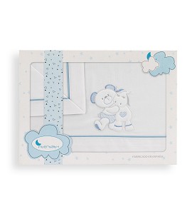 Sábanas Cuna Pony Blanco Azul