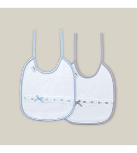 Pack 2 Baberos Cinta Azul/Gris