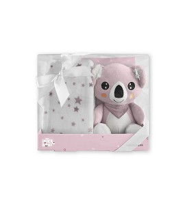 Set Manta y Peluche Koala Rosa