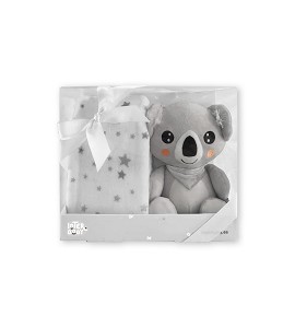 Set Manta y Peluche Koala Gris