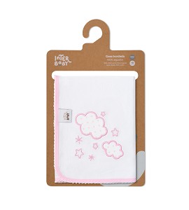 Gasa Bordada Nubes Rosa