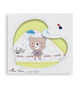 Bath Cape Pistachio Hello Bear