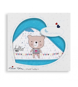 Bath Cape Turquoise Hello Bear