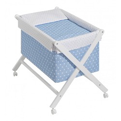 Minicuna Star Azul con Textil