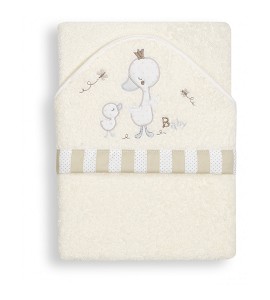 Bath Cape Beige Baby Duck