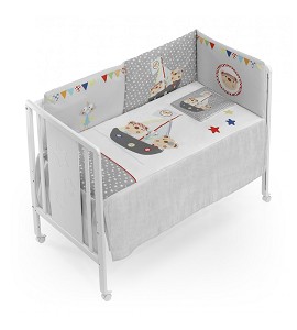 3 Pcs Set Cot Bed 60X120 (Quilt+Bumper+Pillow) - Cotton - Mod. Pirata
