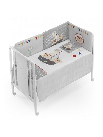 3 Pcs Set Cot Bed 60X120 (Quilt+Bumper+Pillow) - Cotton - Mod. Pirata