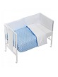 3 Pcs Set Cot Bed 60X120 (Duvet Cover+Bumper+Pillow) - Cotton - Mod. Estrella - Blue