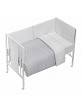 3 Pcs Set Cot Bed 60X120 (Duvet Cover+Bumper+Pillow) - Cotton - Mod. Estrella - Gray