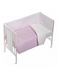3 Pcs Set Cot Bed 60X120 (Duvet Cover+Bumper+Pillow) - Cotton - Mod. Estrella - Pink