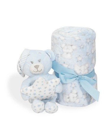 Set Teddy Bear +Blanket - Oso Estrella Blue