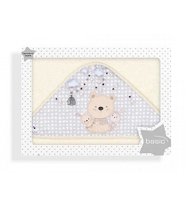 Bath Cape Beige Love Bear