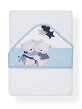 Bath Cape White Blue Embroidery Baby Fly