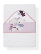 Bath Cape Embroidery White Pink Baby Fly