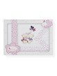 Bedding Set For Cot Bed 60X120 -100% Cotton - Mod. Volamos Baby White/Pink