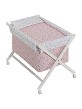 Crib In X In White Beech + Bedding + Garment + Mattress - Mod. Corona - Pink