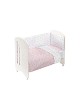 Cot Lovely Premium + Set Cot Bed 60X120 (Duvet Cover+Bumper+Pillow) - Cotton - Mod. Corona - Pink