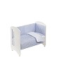 Cot Lovely Premium + Set Cot Bed 60X120 (Duvet Cover+Bumper+Pillow) Cotton - Mod. Estrella M - Blue