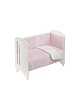 Cot Lovely Premium + Set Cot Bed 60X120 (Duvet Cover+Bumper+Pillow) Cotton - Mod. Estrella M - Pink