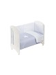 Cot Lovely Premium + Set Cot Bed 60X120 (Duvet Cover+Bumper+Pillow) - Cotton - Mod. Estrella - Blue