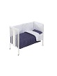 Cot Monet Premium + Set Cot Bed 60X120 (Duvet Cover+Bumper+Pillow) - Cotton - Mod. Universo - Navy