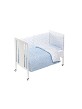 Cot Monet Premium + Set Cot Bed 60X120 (Duvet Cover+Bumper+Pillow) - Cotton - Mod. Corona - Blue